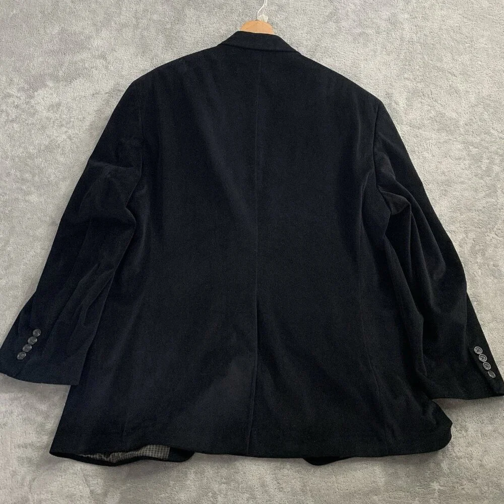 Lauren Ralph Lauren Blazer Mens 44R Black Wool Corduroy Sport Coat Velvet Casual